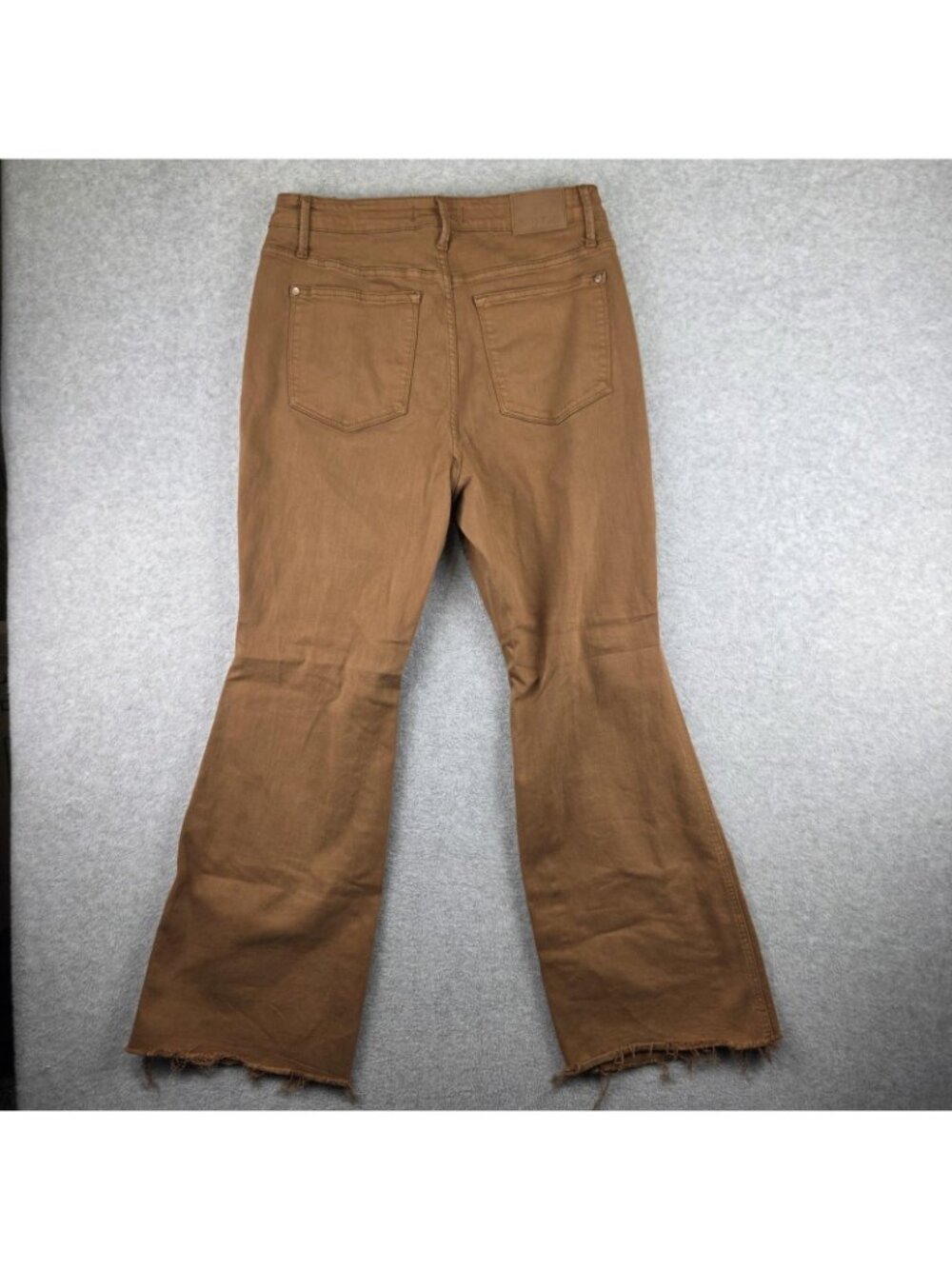 Judy Blue Flare Jeans Womens 16W Brown Stretch Denim Frayed Hem Plus Size - Picture 2 of 10